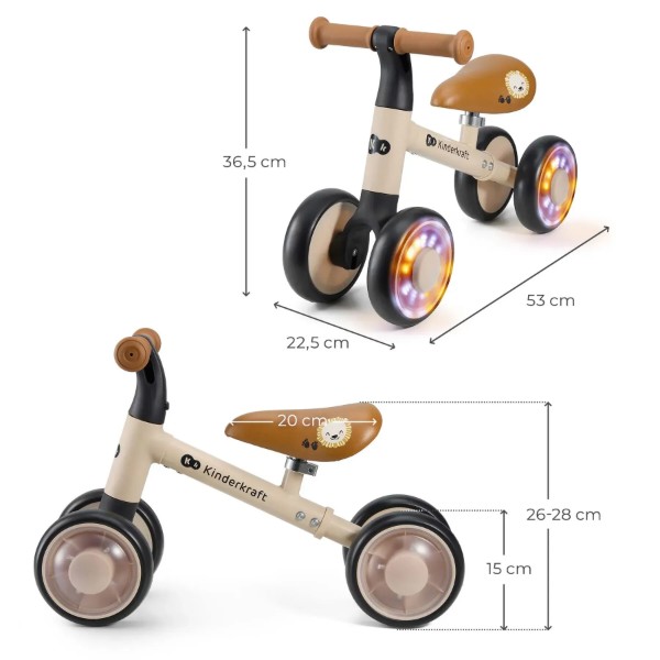 Фото - Біговел Kinderkraft Cutie Flash Beige (KRCUFL00BEG0000)